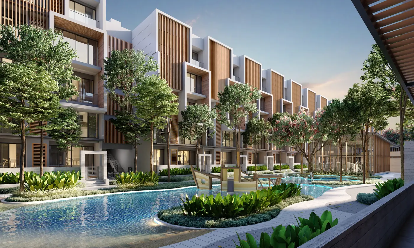 Courtyard Villas, hunian 1,5 dan 2 lantai mengelilingi kolam